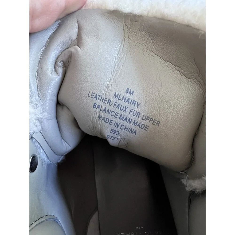 Marc Fisher MLNairy Grey Suede Shearling Ankle Boot‎ SZ 8M Biker Lugg Wool $250 - Picture 16 of 16